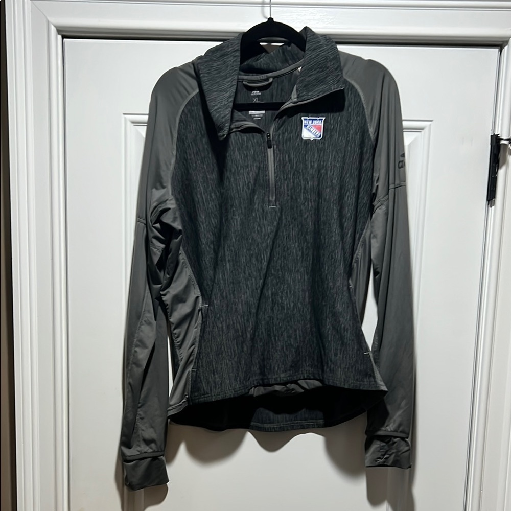 New York Rangers Womens Adidas Dark Gray Quarter-Zip Top Size XL - Picture 1 of 6